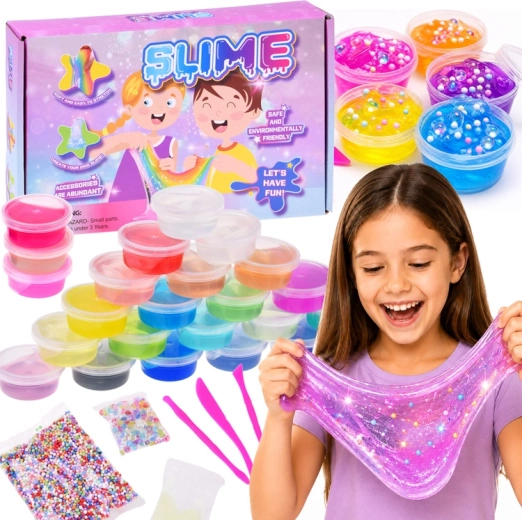 Sæt til at lave slime – 24 farver og tilbehør