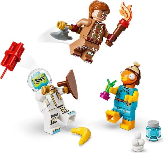 Tre LEGO Fortnite-minifigurer