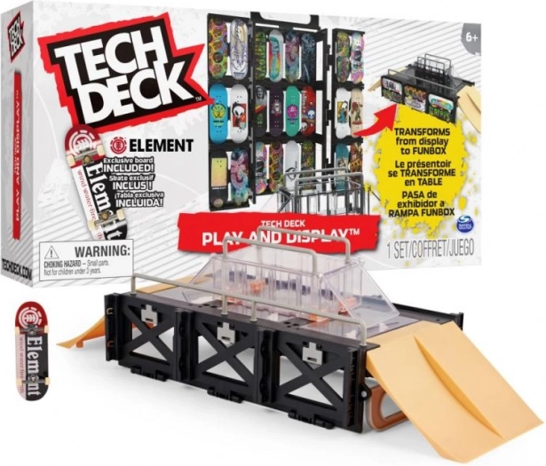 Tech Deck udstillingsmontre med rampe til fingerboards