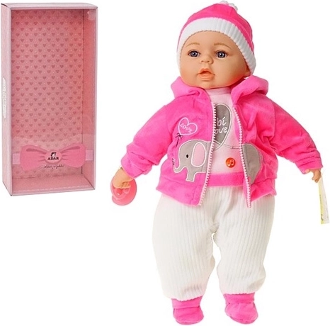 Talende babydukke 45 cm med lyde på polsk og sut