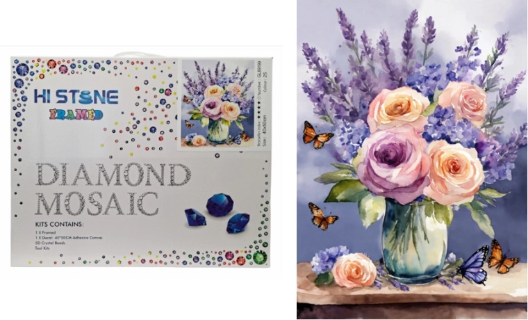 Diamantmosaik Blomster i vase