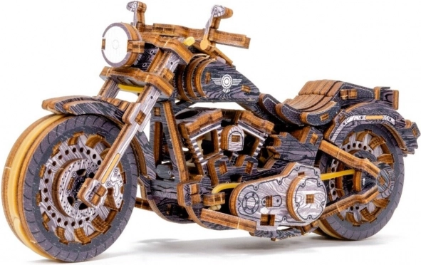 Træ mekanisk model af motorcykel Cruiser V-Twin