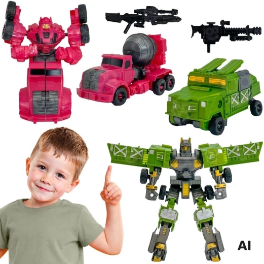 Woopie transformerende robotter 4 i 1 kampkøretøjer