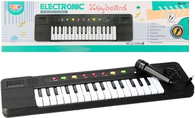 Elektronisk klaver med mikrofon til børn