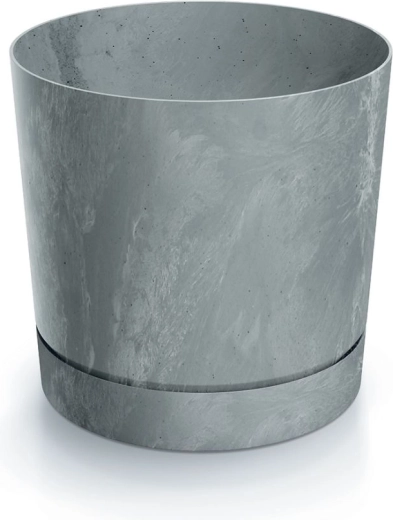 Blomsterpotte med betoneffekt 10,8 cm, grå, af genanvendt plast