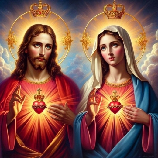 Norimpex Mal efter tal Jesus og Maria – hjerte i kronen 40 × 50 cm