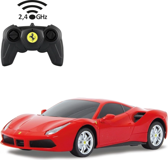 Jamara Ferrari 488 GTB fjernstyret bil 1:24 rød 2,4 GHz - 1 stk.