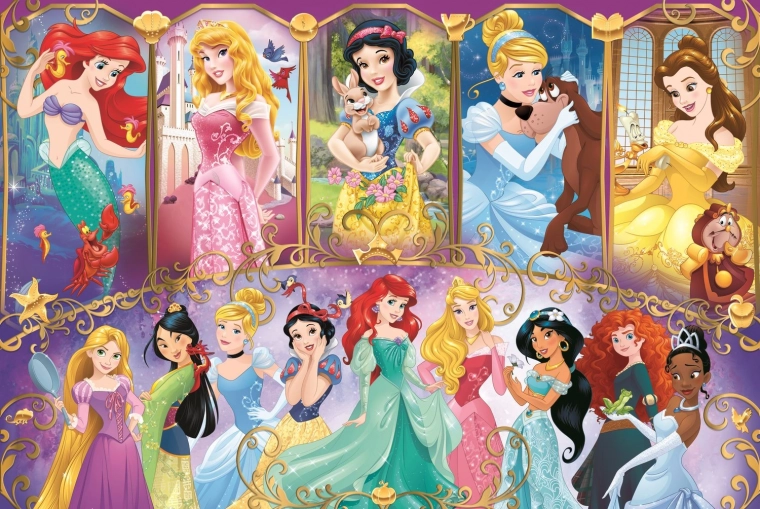 Puslespil Disney Prinsesser 160 brikker - Prinsesseportrætter
