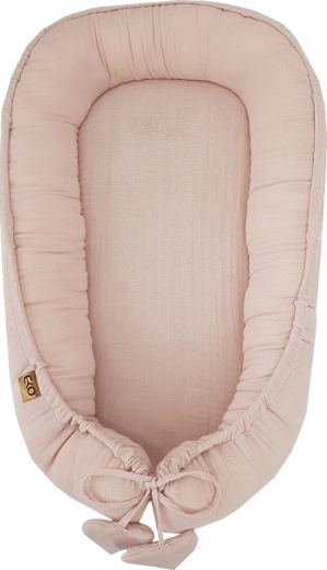 Øko babynest i musselin Powder Pink 90 × 60 cm