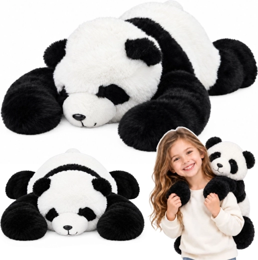 Plysset panda med lange poter 60 cm
