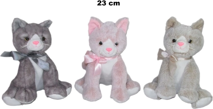 Plys-kat 23 cm (mix af farver)