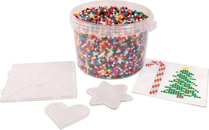 Strygeperler i spand med 3 plader 20000 stk playbox
