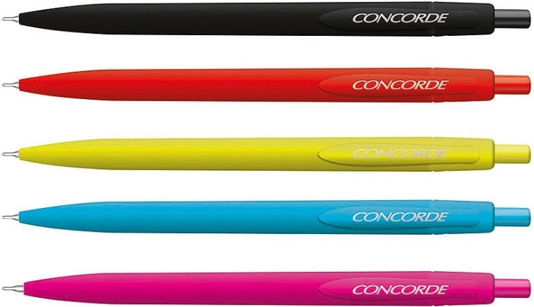 Kuglepen Concorde Drupy, assorterede farver, ekstra fin blå refill 0,6 mm