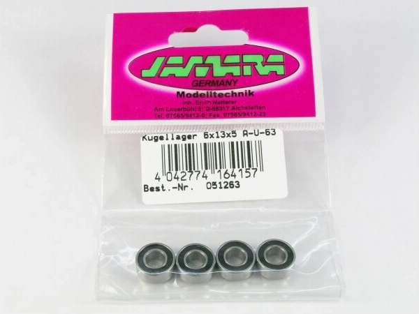 Kugleleje Jamara 6 × 13 × 5 mm, 4 stk.