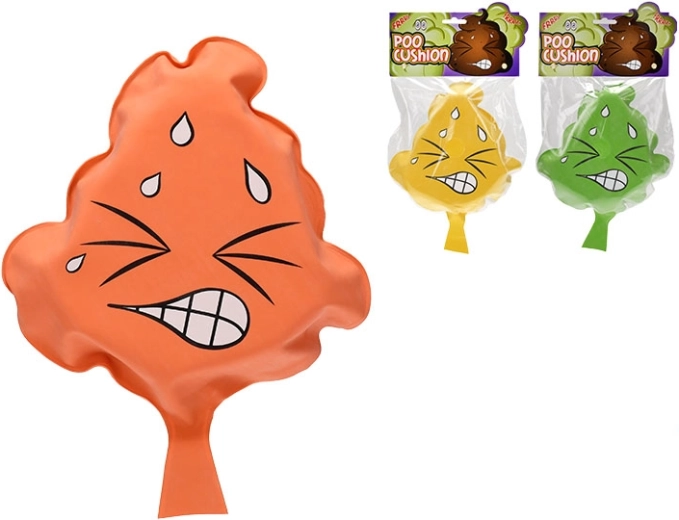 Pruttende pude formet som lorte-emoji POO