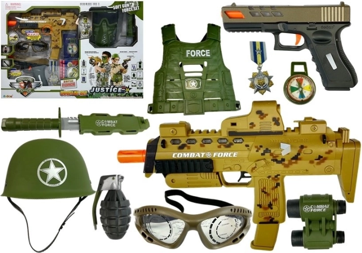 militærsæt med MP7-skumprojektilpistoler til børn