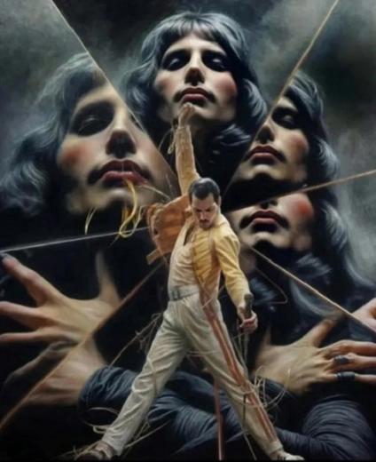 Mal efter tal Freddie Mercury 40 × 50 cm