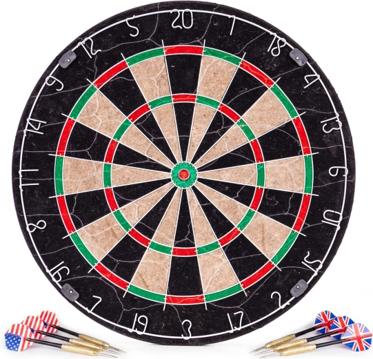 Sisal dartskive 46 cm med 6 metalpile