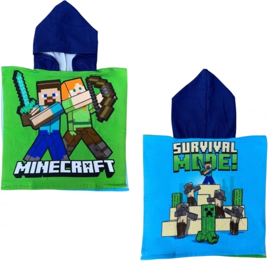 Poncho med hætte Minecraft 50 × 110 cm – 1 stk.