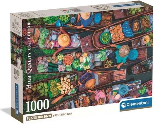 Clementoni-puslespil Det thailandske flydende marked med 1000 brikker