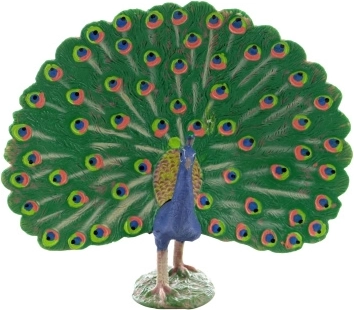 Plastpåfugl figur 11 × 11 × 5 cm