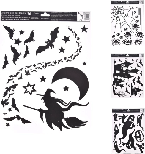 Dekorativ vinduesfolie Halloween 30 × 42 cm (mix af 4 motiver)