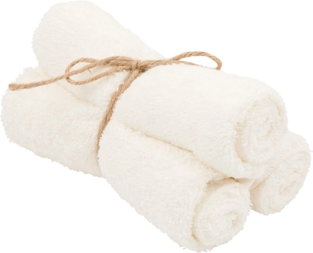 Timboo bambushåndklæder Daisy White 29,5 × 50 cm (3 stk.)
