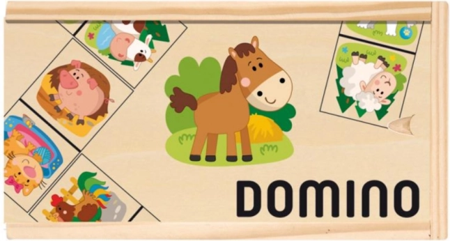 Trædomino til børn med husdyr