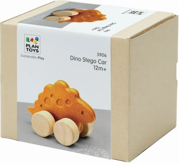 Træbil i form af en stegosaurus