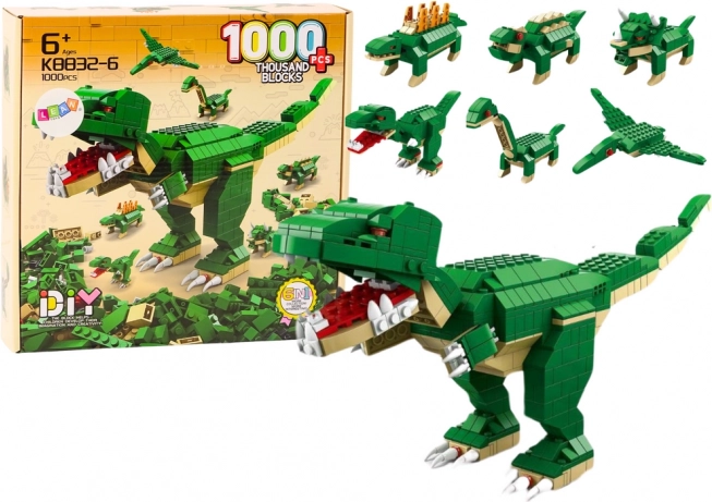 Byggeklodser dinosaurer 6-i-1 DIY Dinosaur-sæt 1000 stk.