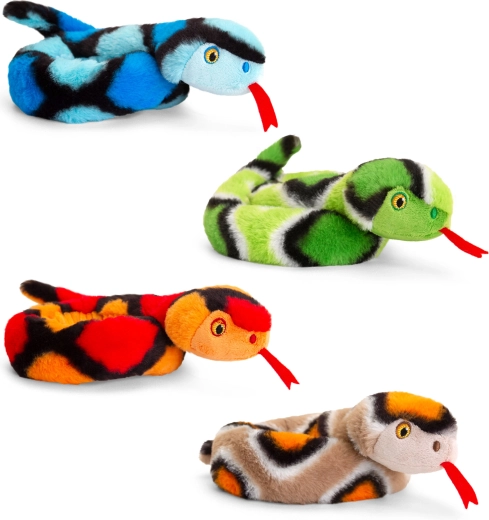 Plys-sno slange rullet sammen 65 cm KEEL TOYS (4 varianter)