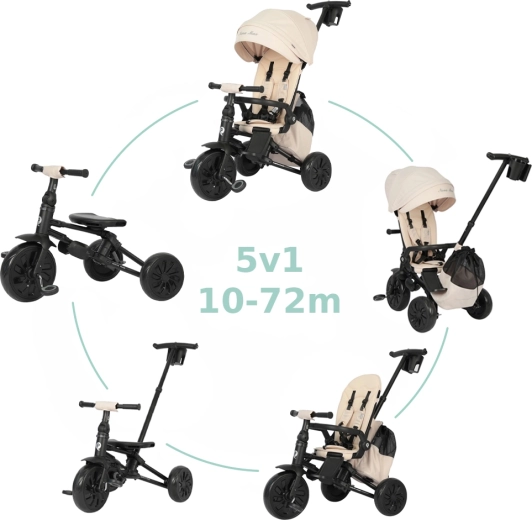 Qplay trehjulet cykel Nova Max 5i1 beige