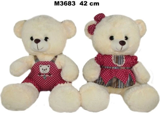 Plys-bamse Miś med tøj 42 cm