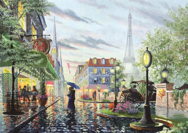 Puslespil Sommerregn i Paris 2000 brikker