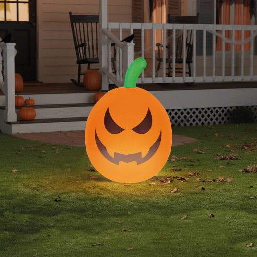 Oppusteligt Halloween-græskar med RGB LED-belysning, 40 cm