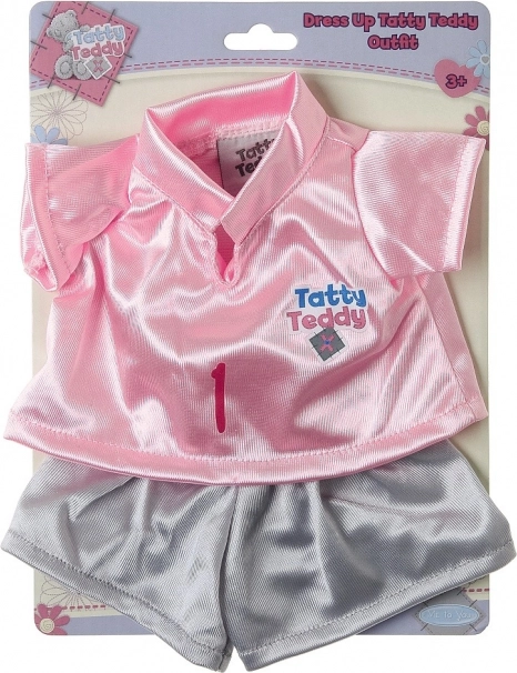 Plysbjørn TATTY TEDDY i T‑shirt og shorts