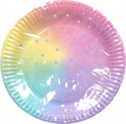 Papirfesttallerkener pastel 23 cm