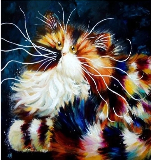 Diamantmaleri Pjusket kat 30 × 40 cm
