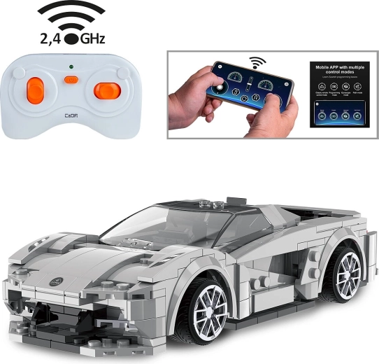 Byggesæt med fjernstyret CaDA Lotus Evija, 1:18, grå
