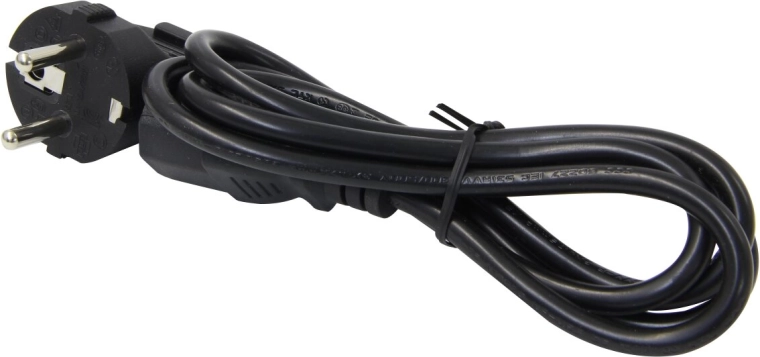 Strømkabel til enheder med IEC-koldapparatstik, 3-polet 230 V, X-Peak 90, tysk firkantet stik - 1 stk.