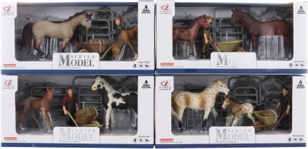 Hestesæt med landmand og tilbehør (2 figurer)