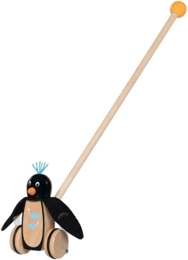 Træ-skubbepinguin med filtede vinger