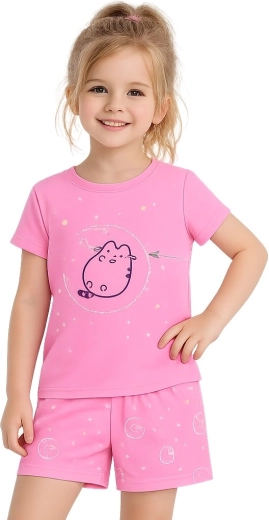 Damen pyjamas i pink bomuld med Pusheen