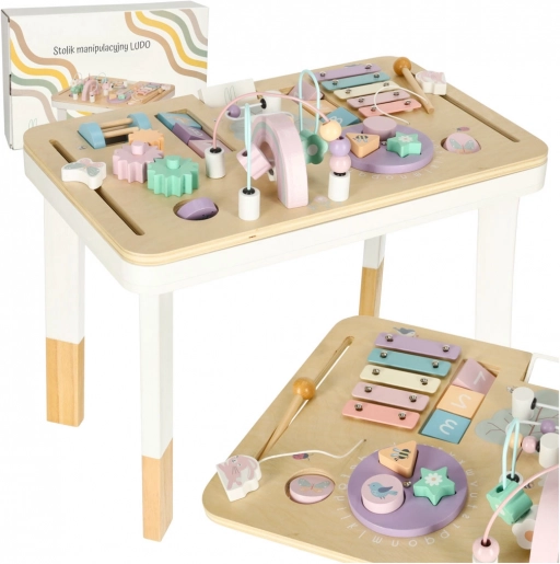 Montessori aktivitetsbord LULILO LUDO, pastelrosa