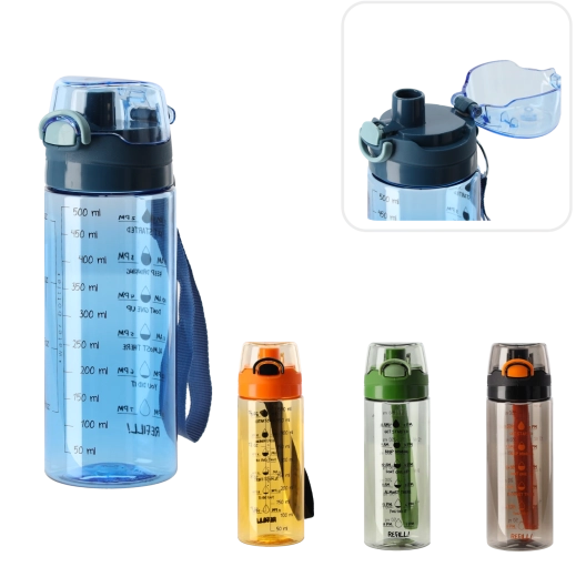 Vandflaske 500 ml med måleskala og mønstre