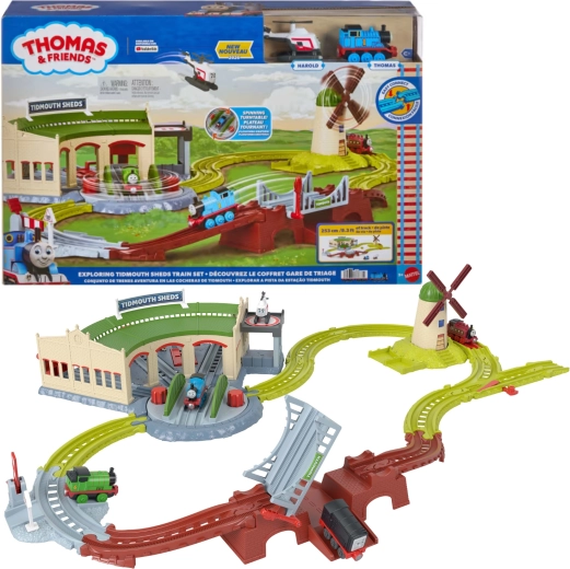 Fisher-Price Thomas & Friends togsæt Tidmouth-depot 253 cm med Thomas og Harold
