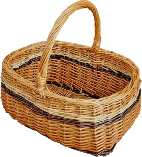 Flettet indkøbskurv PERELKA af pil, lille, lakeret 36 × 26 × 28 cm
