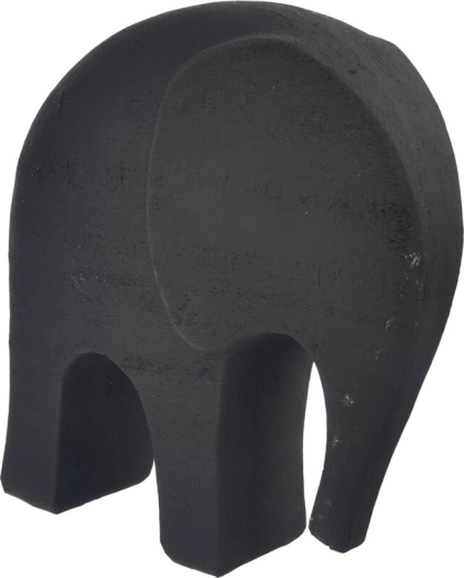 Dekorativ elefantfigur i polyresin, sort