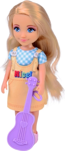 Musikalsk fantasi med lilla guitar