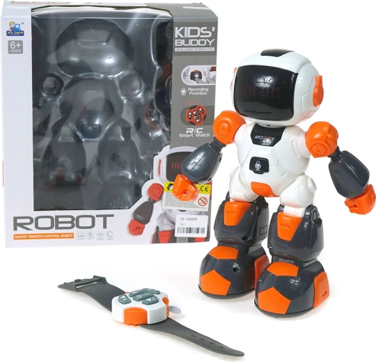 RC interaktiv robot med fjernbetjening med optagelse og ur-fjernbetjening - 1 stk.